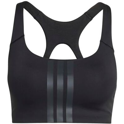 Adidas Femme Optime Workout 3-Stripes Medium Support Bra, Black/Black, XL Adidas Femme Optime Workout 3-Stripes Medium Support Bra, Black/Black, XL