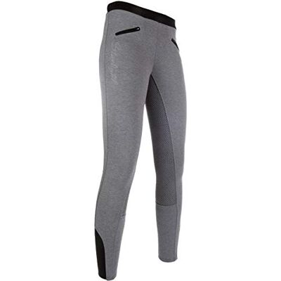 HKM 11058 Leggings da Equitazione Starlight, in Silicone, da Donna, 32-48, da Ragazza 98-176, Unisex Adulto, Pantaloni, 4057052331510, Grigio Chiaro/Nero, 158-164 HKM 11058 Leggings da Equitazione Starlight, in Silicone, da Donna, 32-48, da Ragazza 98-176, Unisex Adulto, Pantaloni, 4057052331510, Grigio Chiaro/Nero, 158-164
