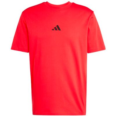 Maglietta adidas Essentials Small Logo - Taglio classico, Cotone, Rosso-Nero Maglietta adidas Essentials Small Logo - Taglio classico, Cotone, Rosso-Nero