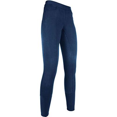 HKM Yvi, Leggings da Equitazione, con Inserti in Silicone, Elasticizzati, da Donna, Blu Scuro, Taglia 38 HKM Yvi, Leggings da Equitazione, con Inserti in Silicone, Elasticizzati, da Donna, Blu Scuro, Taglia 38