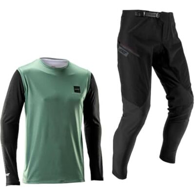 Leatt Completo Bambino Maglia e Pantaloncini MTB Gravity 1.0 Verde M/eu130/140cm Leatt Completo Bambino Maglia e Pantaloncini MTB Gravity 1.0 Verde M/eu130/140cm