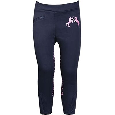 HKM Pony Rosa Leggings, Blu Scuro, 140 Unisex-Bambini HKM Pony Rosa Leggings, Blu Scuro, 140 Unisex-Bambini