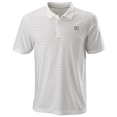 Wilson Stripe Polo, Polo da Uomo, Poliestere, Bianco, Taglia L, Wilson Stripe Polo, Polo da Uomo, Poliestere, Bianco, Taglia L,