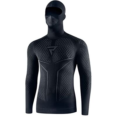 REBELHORN Therm II 2IN1 Maglia Funzionale da Moto da Uomo con Passamontagna Manica Lunga Abbigliamento Termoattivo Ultraleggera e Morbida per Le giornate Fredde REBELHORN Therm II 2IN1 Maglia Funzionale da Moto da Uomo con Passamontagna Manica Lunga Abbigliamento Termoattivo Ultraleggera e Morbida per Le giornate Fredde