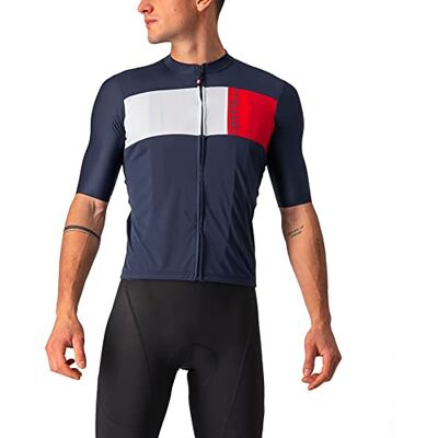Maglia Castelli Prologo 7 - Blu Savile/Grigio Argento/Rosso - Jerseys Maglia Castelli Prologo 7 - Blu Savile/Grigio Argento/Rosso - Jerseys