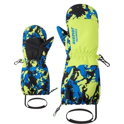 Ziener LEVI-Z Muffolo da sci/sport invernali per neonato, impermeabile, polsini lunghi, zip lunga, camo Persian Blue, 2 Ziener LEVI-Z Muffolo da sci/sport invernali per neonato, impermeabile, polsini lunghi, zip lunga, camo Persian Blue, 2