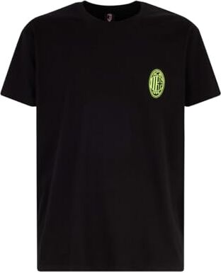 AC Milan , Official Product, Monochrome, Fluo on Black, T-Shirt Unisex, XL