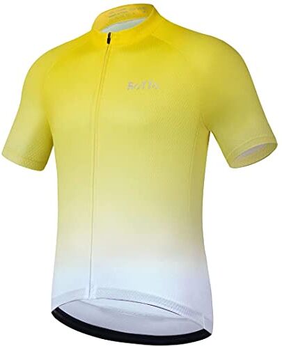 ROTTO Maglia Ciclismo Uomo Estiva Magliette Bici Manica Corta Serie di Colori Sfumati