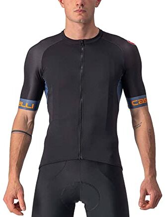 CASTELLI ENTRATA VI Jersey Maglia da Ciclismo a Manica Corta, Nero (Light Black/Light Steel Blue-P), XL Uomo