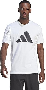 Adidas Men Train Essentials Feelready Maglietta da Allenamento con Logo, Taglia L, Colore: Bianco/Nero