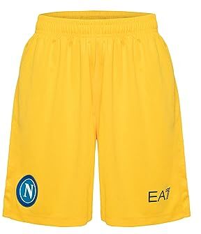 SSC NAPOLI Shorts Gara Portiere Away, EA7, Prodotto Ufficiale, Giallo Trasferta, 2023/2024, XS