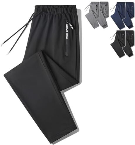 saVgu Stretchactive Pantaloni unisex ad asciugatura rapida ultra elasticizzati, pantaloni elasticizzati Coolmance, pantaloni elasticizzati dalla vestibilità comoda ( Color : Black-a , Size : 5X-Large )