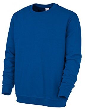 BP -2XL, Felpa unisex, maniche lunghe, girocollo, polsini e orlo in maglia 320,00 g/m², cotone rinforzato blu reale, 2XL