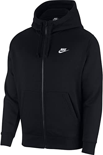 Nike Sportswear Club Fleece, Felpa con Cappuccio Uomo, Black/Black/White, 10