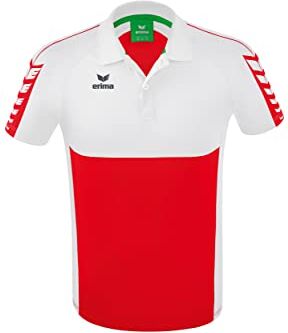 Erima Uomo Maglietta polo Six Wings, rosso/bianco, XXL