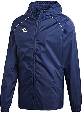 Adidas Core18 Rain Jacket, Giacca Idrorepellente Unisex-Adulto, Dark Blue/White, 2XL