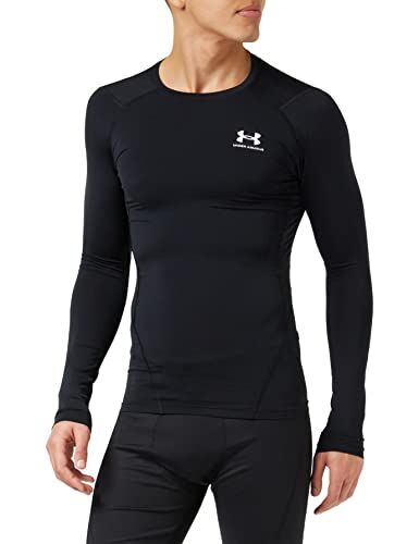 Under Armour Ua Hg Armour Comp Ls Maglietta a maniche lunghe, Nero (Black / White), 4XL Uomo