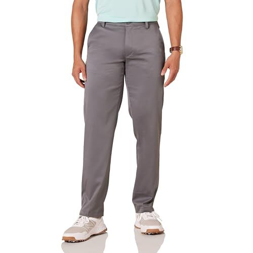 Amazon Essentials Pantaloni Elasticizzati con Taglio Dritto Uomo, Grigio, 32W / 34L