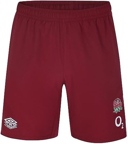 Umbro Pantaloncini da Palestra Inghilterra (O2) Corto, Rosso Tibetano, S Uomo