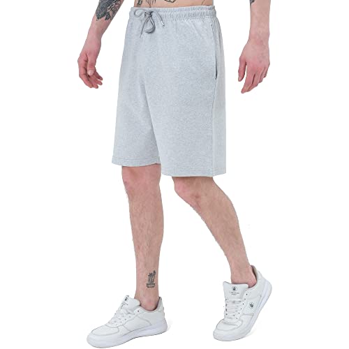 Smith & Solo Pantaloncini Sportivi da Uomo Cotone, Corti, da Corsa, da Uomo, Estivi, da Jogging, Fitness e Tennis, 7319-Grigio, XXL