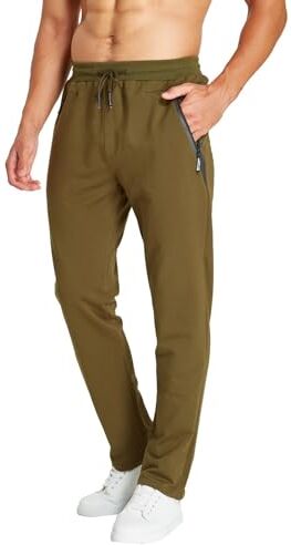 ZOXOZ Pantaloni Tuta Uomo Sportivi Pantalone Uomo Joggers Cotone Pantaloni Elasticizzati Uomo Jogging Slim Fit Felpa Corsa Fitness con Elastico in Vita Coulisse Regolabile Tasche Verde XL