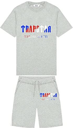 POLDOM Tuta Sportiva Da Uomo T-shirt Trapstar in 2 Pezzi Tuta Da Jogging Trapstar Set Top e Pantaloncini a Maniche Corte da Uomo Summer Tracksuit Set,Unisex (Color : 5, Dimensione : Medium)