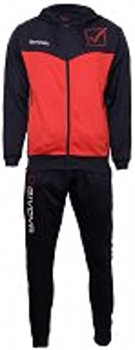 GIVOVA TUTA VISA MELANGE CON CAPPUCCIO POLARFLEECE BLU/ROSSO MELANGE Tg. S