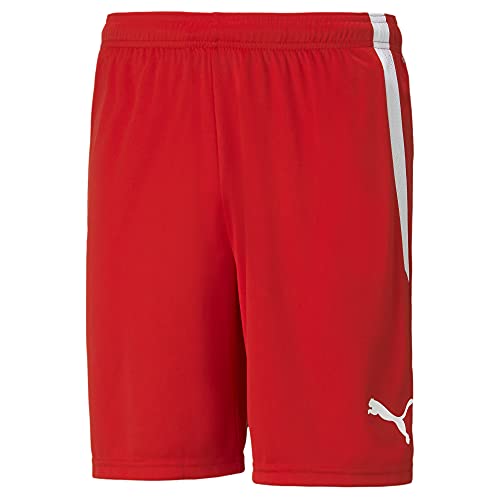Puma teamLIGA Shorts, Pantaloncini Men's, Rosso Red E Bianco White, M