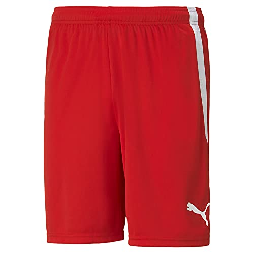 Puma Teamliga Shorts Pantaloncini Corti, Rosso Red e Bianco White, XS Unisex-Adulto