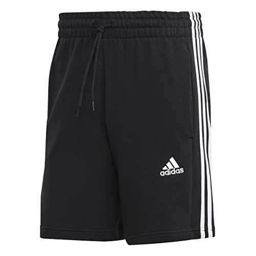 Adidas Essentials French Terry 3-stripes Shorts, Pantaloncini Uomo, Nero, XXL Tall 2 inch (Plus Size)