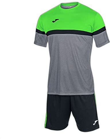 Joma Set Danubio, Grigio Melange Verde Fluo, XS Uomo