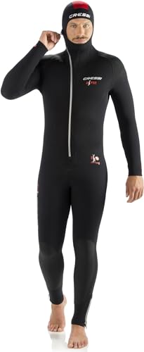 Cressi Diver All-in-One Man Monopiece, Muta Monopezzo 5mm Uomo, Nero/Rosso, M