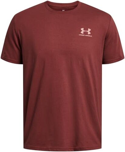 Under Armour T-Shirt a Maniche Corte con Petto Sinistro Sportstyle, (689) Cinna Rosso / / Bianco, XL Uomo