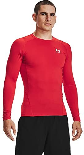 Under Armour Ua Hg Armour Comp Ls Maglietta a maniche lunghe, Rosso, 3XL Uomo