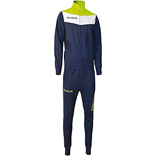 GIVOVA , Tuta Unisex Adulto, Blu/Giallo Fluo, M