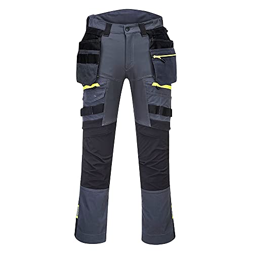 Portwest DX4 Pantalone Holster Tasca Rimovibile per uomo, Colore: Grigio Metallo, Taglia: 41,