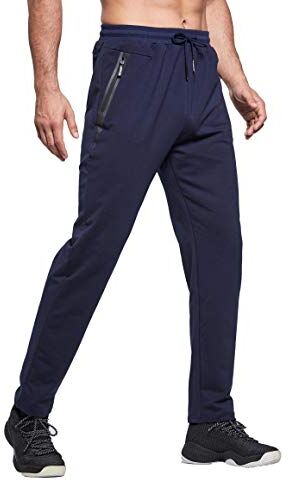 Tansozer Pantaloni Tuta Uomo Sportivi Pantalone Uomo Joggers Cotone Pantaloni Elasticizzati Uomo Jogging Felpa Fitness Pantaloni Blu 2XL