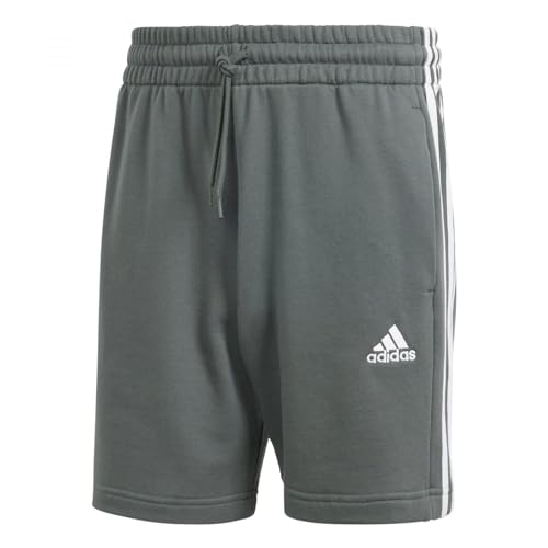 Adidas Essentials French Terry 3-Stripes Shorts Pantaloncini Casual, Legend Ivy, S Men's