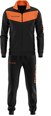 GIVOVA Visa Tuta Sportiva Uomo, Multicolore (Nero/Arancione Fluo), 2XS