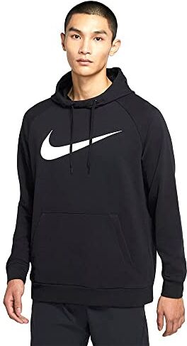 Nike Dri-Fit Hdie, Felpa con cappuccio Uomo, nero (black/white), L