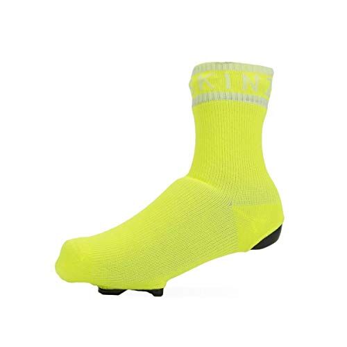 SEALSKINZ Waterproof All Weather Cycle Oversock, Calze da ciclismo impermeabili, Unisex, Giallo (Neon Yellow/White), 43-46 EU