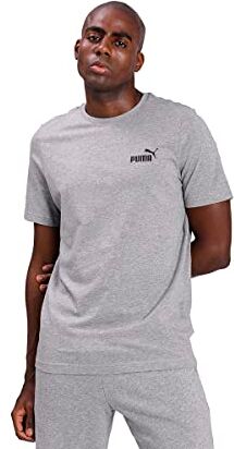 Puma PUMHB # Ess Small Logo Tee, Maglietta Unisex, Medium Gray Heather, L