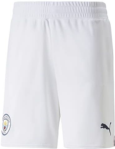 Puma 765752-04 MCFC Shorts Replica Pantaloncini Uomo  White-Intense Red Taglia XXL