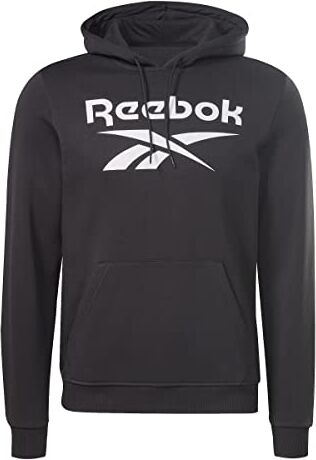 Reebok Grande Logo impilato Maglia di Tuta, Nero, XXL Uomo