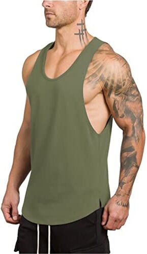 Cabeen Canotta Uomo Bodybuilding Gym Tank Canottiera Palestra Sportive Fitness Maglie Senza Maniche Cotone