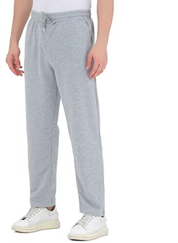 ROSS CAMP Pantaloni da Jogging da Uomo Pantaloni Sportivi da Uomo Lunghi in Cotone, Pantaloni da Allenamento per Il Tempo Libero, Jogger da Viaggio Moderni (Grigio, L)