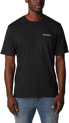 Columbia Rockaway River Back Graphic Short Sleeve Tee, T-Shirt Uomo, Black, Rocky Road,