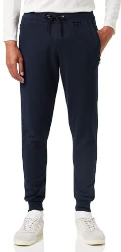 FM London Pantaloni Tuta Uomo Pantalone Tuta Uomo con Tasche con Zip Ottime per Uso Quotidiano e Sport Comodi e Morbidi Pantaloni da Jogging Pantaloni Palestra, Blu Navy, XL