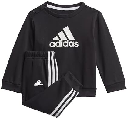 Adidas I BOS Jog FT Tuta da Ginnastica Unisex Bimbi 0-24 Top:Black/White Bottom:Black/White 1218