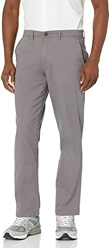 Amazon Essentials Pantaloni Chino Elasticizzati Casual dalla vestibilità Sportiva (Disponibili in Taglie Extra Forti) Uomo, Grigio Scuro, 35W / 30L